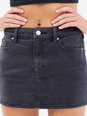 PacSun Black Washed Denim Mini Skirt